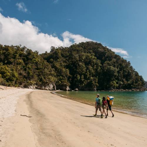 Hiking along the beach at Anchorage, Abel Tasman