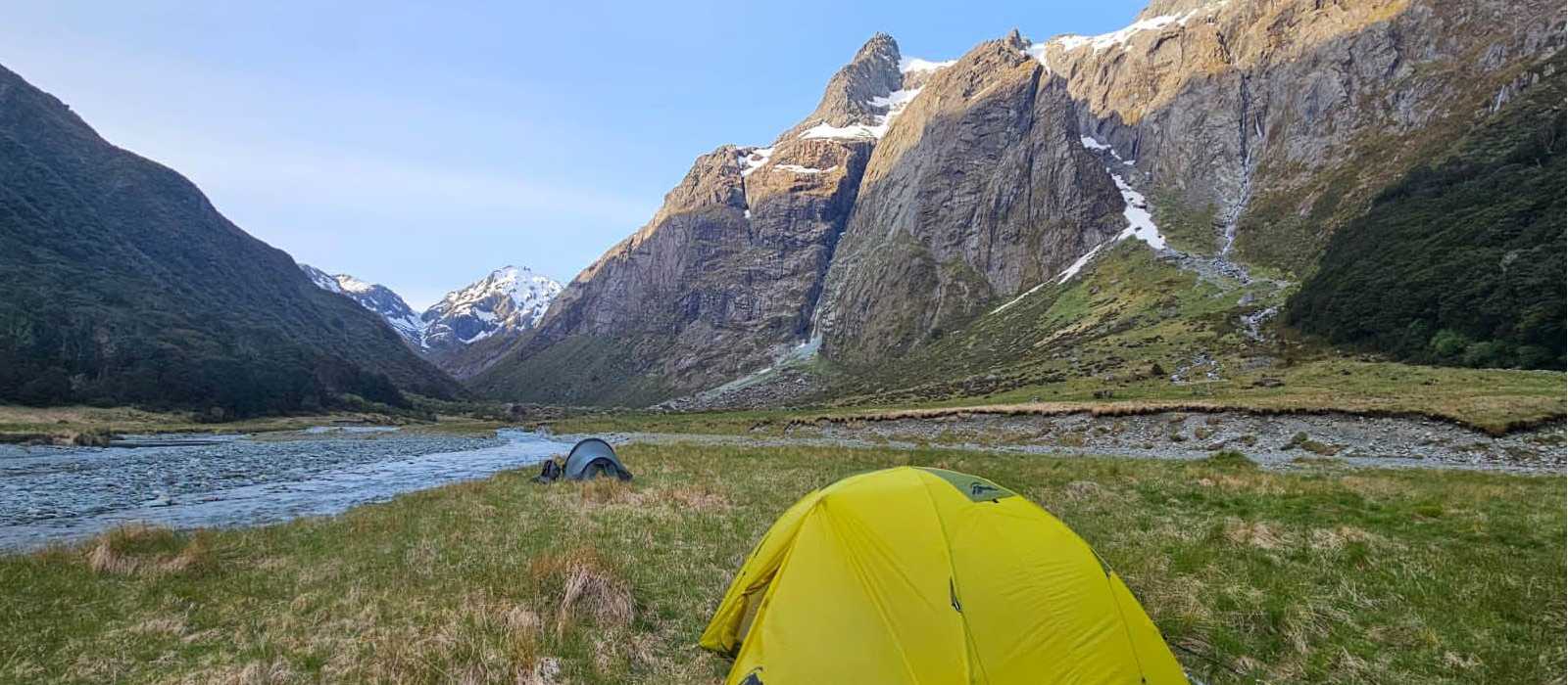 The perfect spot for a campsite - remote New Zealand at its best