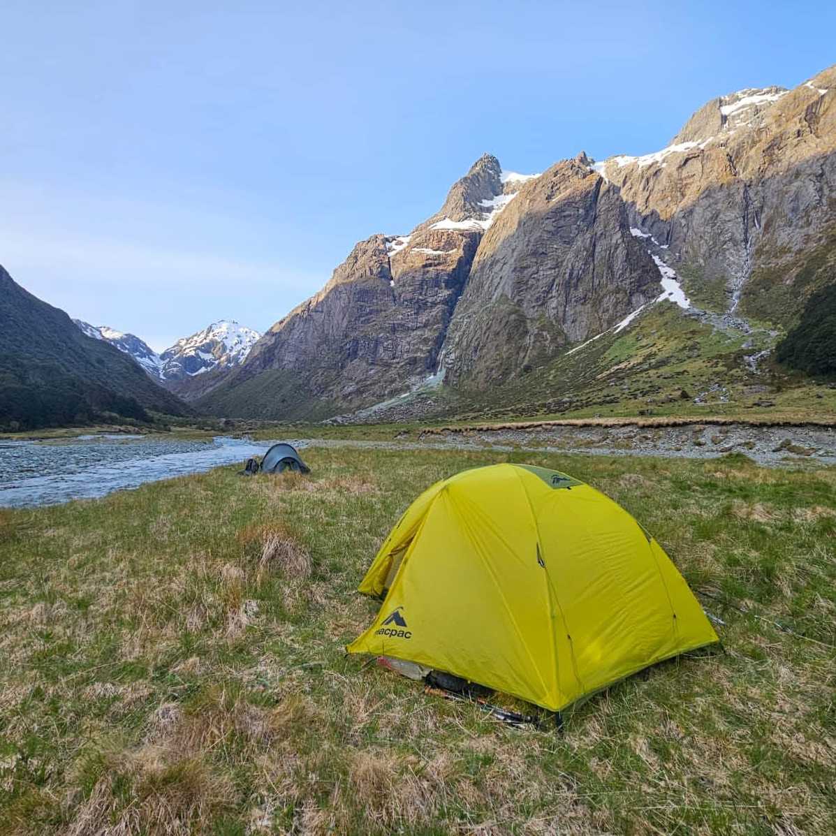 The perfect spot for a campsite - remote New Zealand at its best