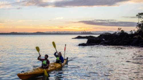 The best way to enjoy the Auckland Harbour, a sunset kayak and hike up Rangitoto | Miles Holden