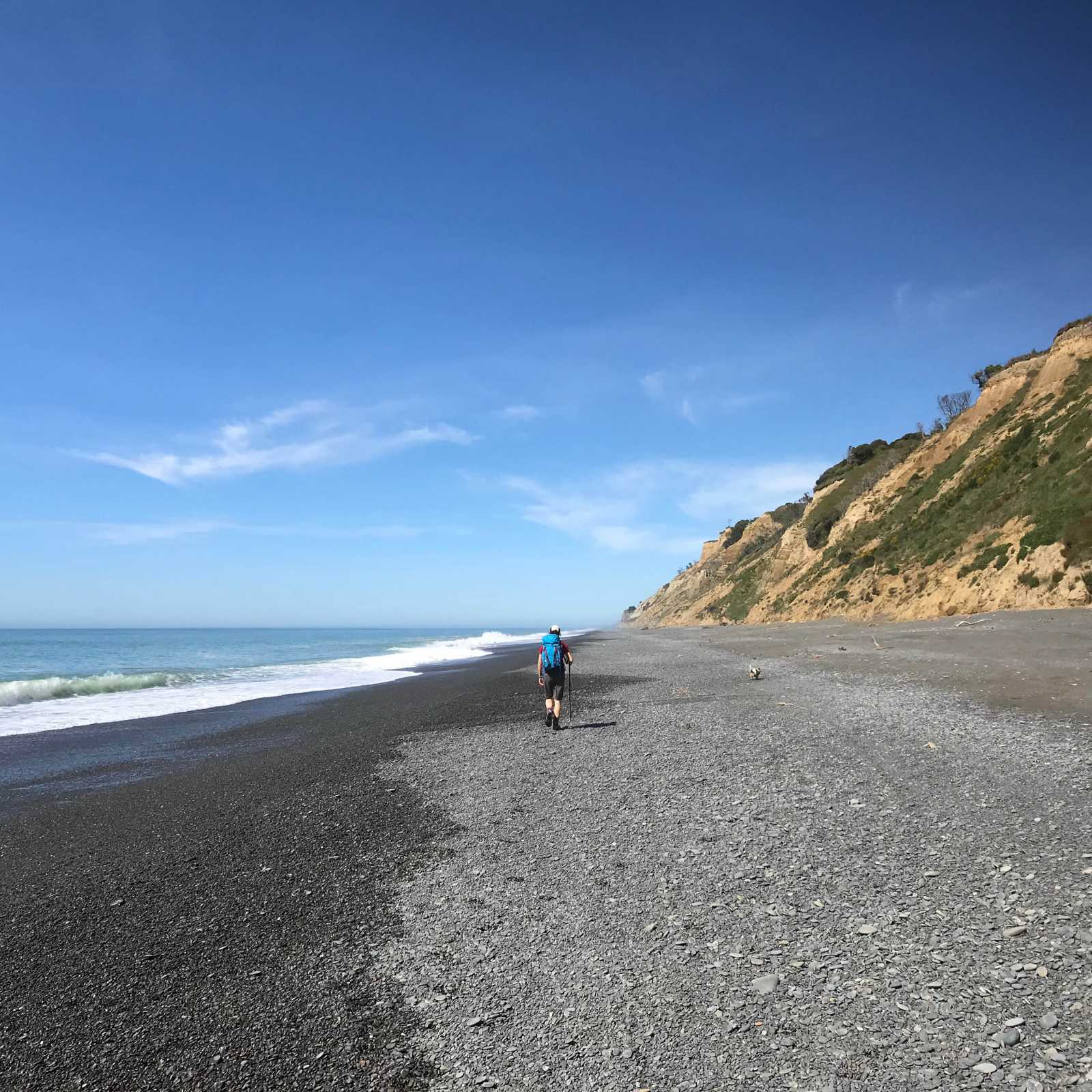 Walking along the black sands of the Kaikoura Coast | Janet Oldham
