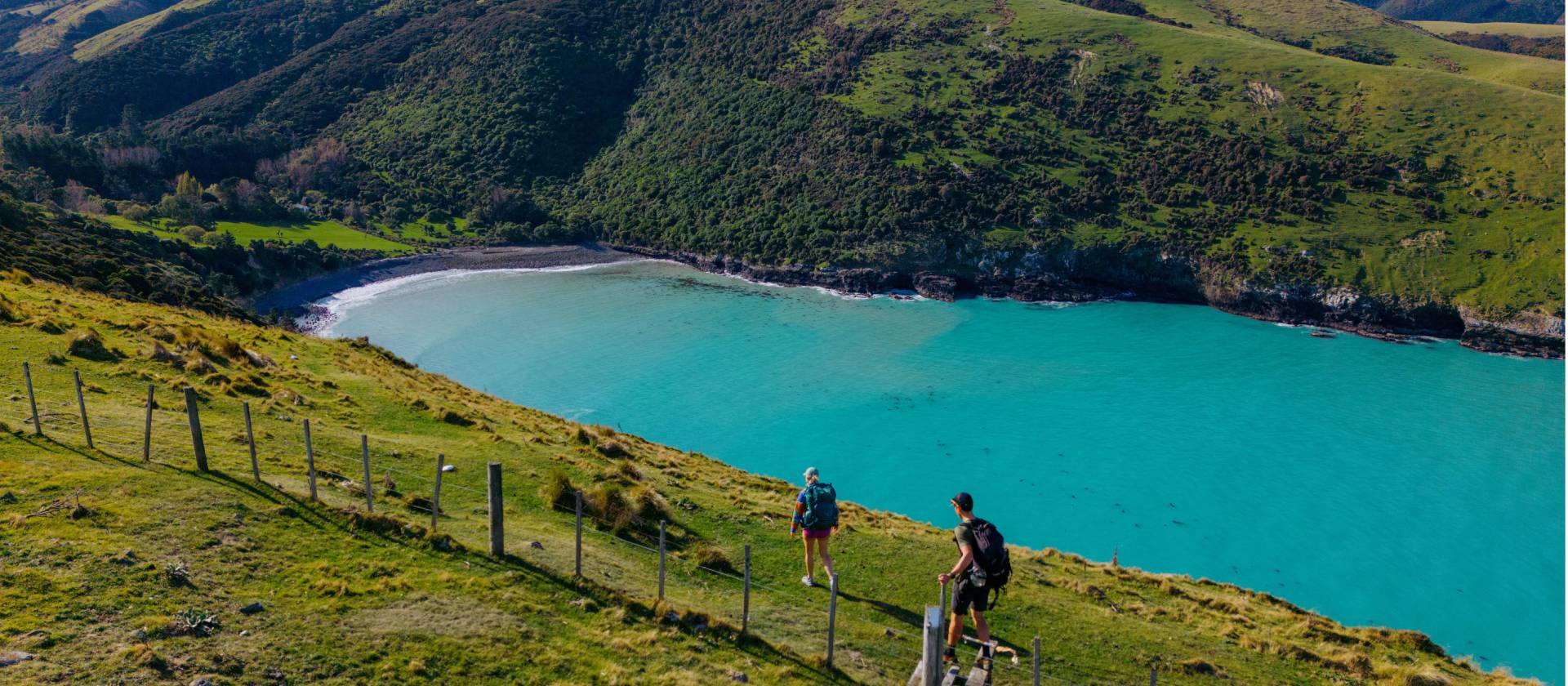 The walk towards Stony Bay along the Banks Peninsula