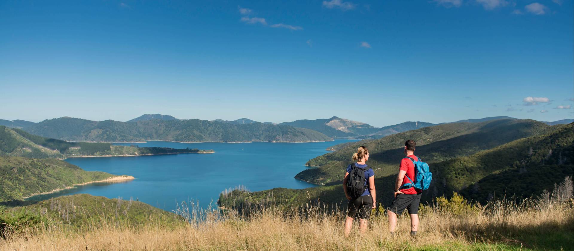 Taking in the amazing views from the top of the Queen Charlotte Track | MarlboroughNZ