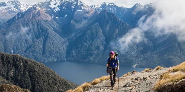Heading towards the summit of Mt Luxmore on the Kepler Track