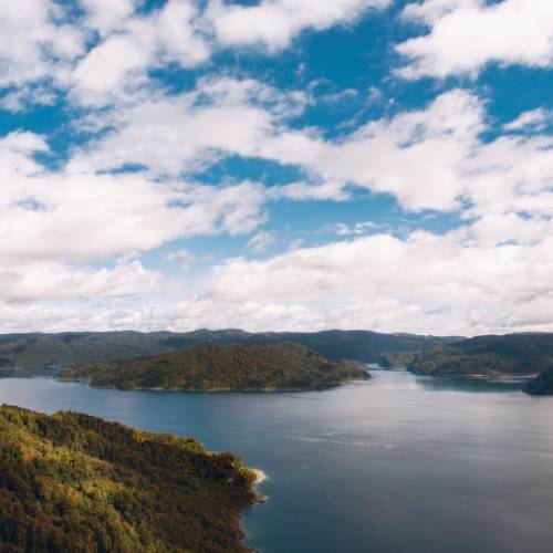 View of Lake Waikaremoana from Panekiri Bluff