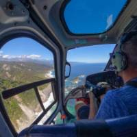 Incredible ocean views from helicopter to Martins Bay | Hollyford Track