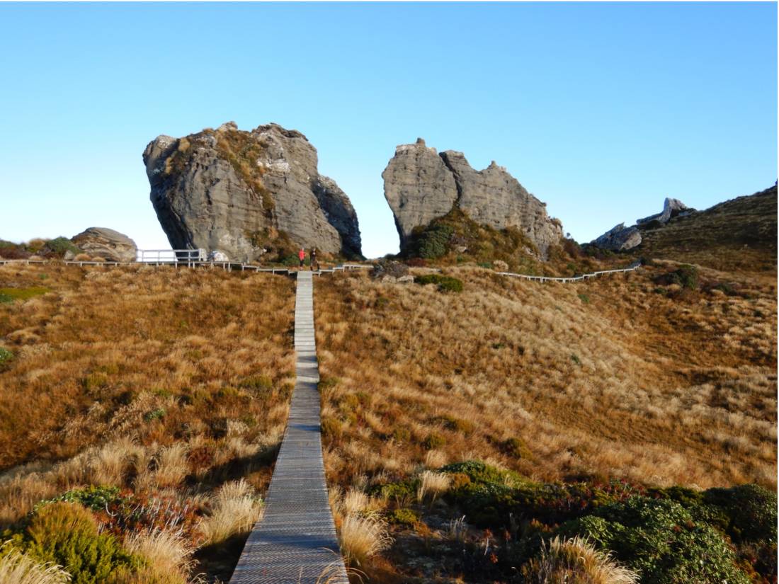 Rocky tors and boardwalk on Hump Ridge above Okaka Lodge |  <i>Sandra Appleby</i>