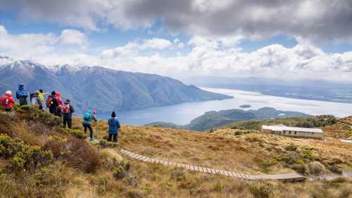 Looking down on Luxmore Hut