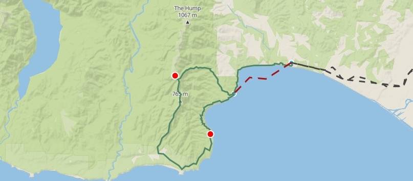 Map of Hump Ridge Walking Track