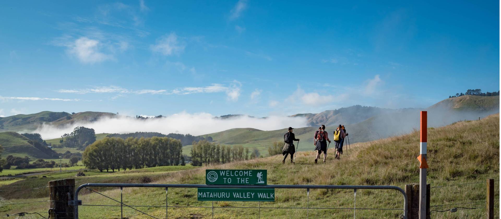 Heading out into the rolling hills of the Matahuru Valley