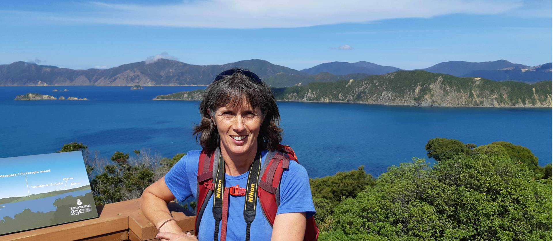 Perfect photo opportunity at the Motuara Island Lookout | Kaye Wilson