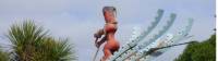 Maori ancestors signify the South Bay Trailhead of the Kaikoura Peninsula Walkway |  <i>Janet Oldham</i>