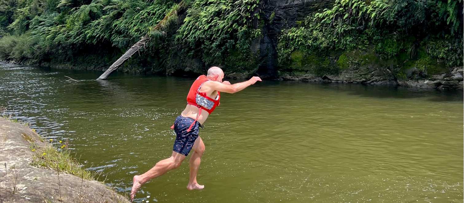 Time to cool off after a day of paddling