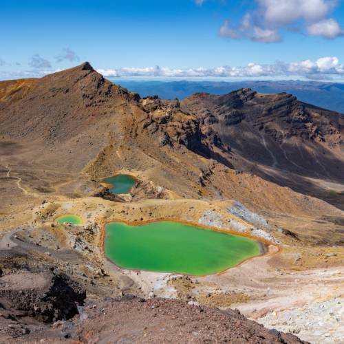 Emerald and Blue Lakes of the Tongariro Crossing