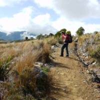 A walker stops to admire the views across the Tussockland | Mar Knox