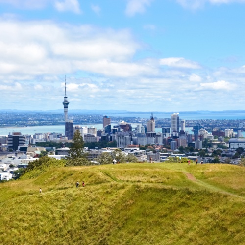 Stunning views over Auckland from one of its many volcanic domes.