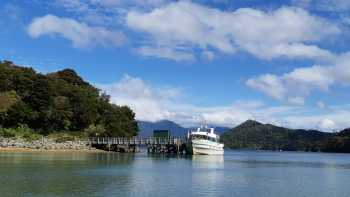 Our boat sits and waits patiently at the jetty for today's walkers to arrive | Kaye Wilson