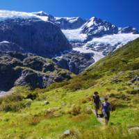 Hiking at the Rob Roy Glacier