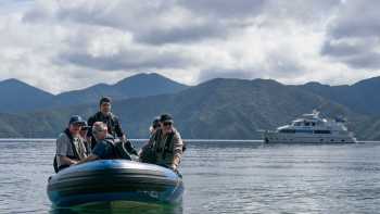 Zodiac cruising near Blumine Island