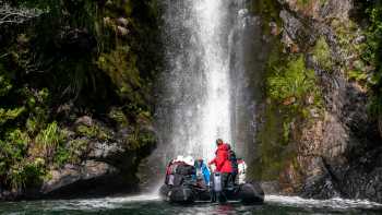 Zodiac cruising in Dusky Sound